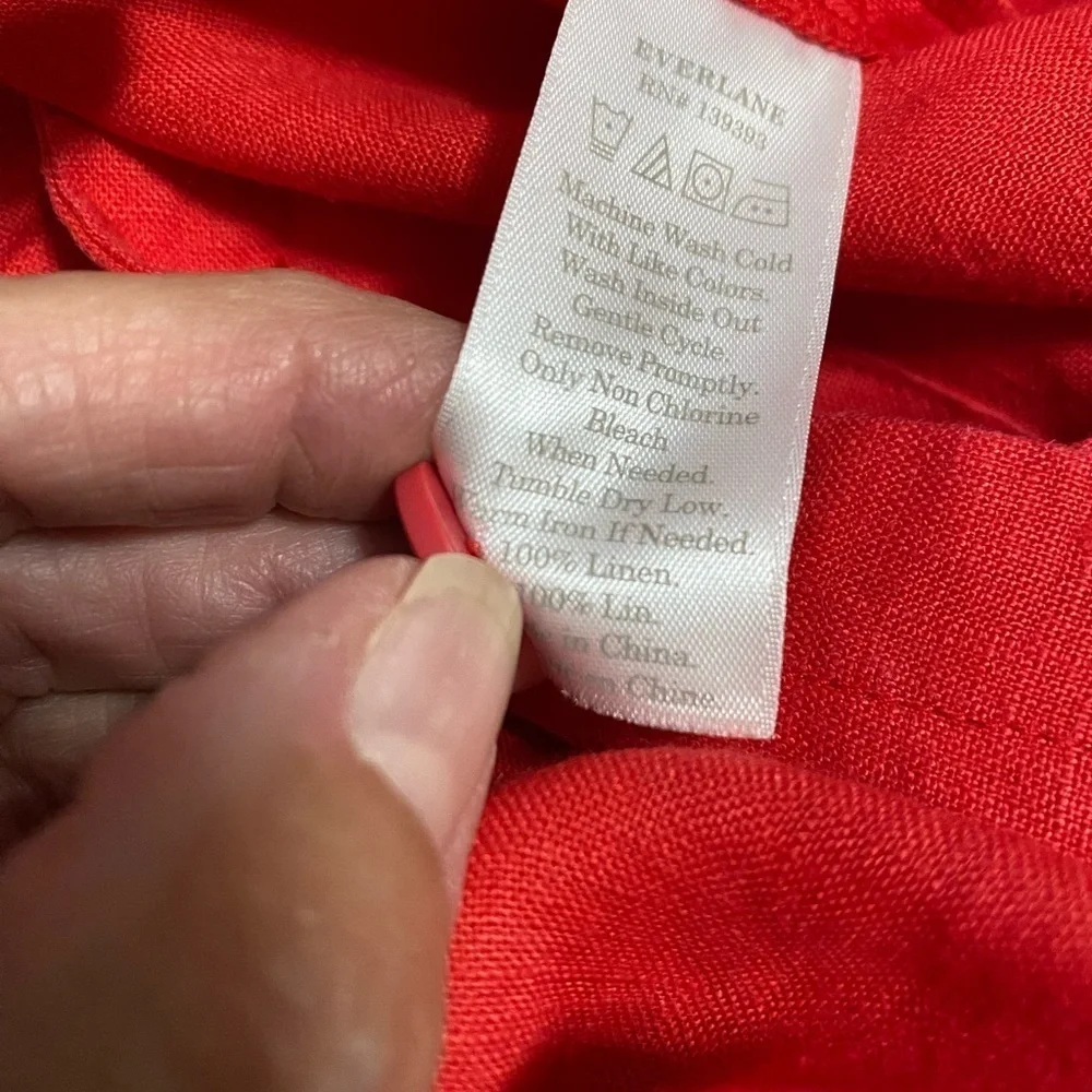 Everlane Red 100% Linen Jumper in Size 6.